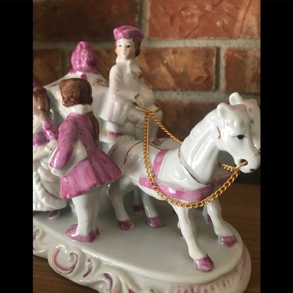 Rare Vintage Victorian Porcelain Horse Carriage‼️FINAL SALE - Picture 13 of 16